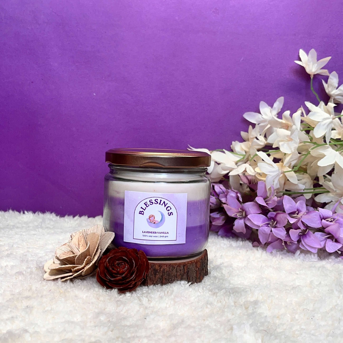 Handmade ombre candle in soothing shades
