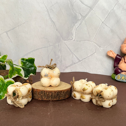 Hand-poured small bubble candles made from natural soy wax.