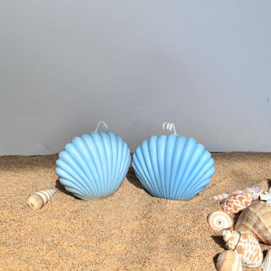 Aesthetic seashell-shaped candle made from eco-friendly soy wax