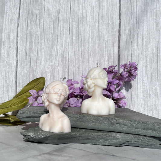 Handcrafted Women's Day candle celebrating strength and elegance.