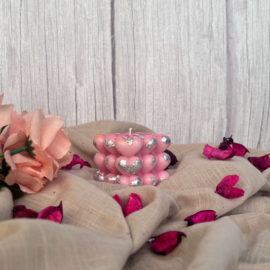 Unique heart-shaped bubble candle designed for love