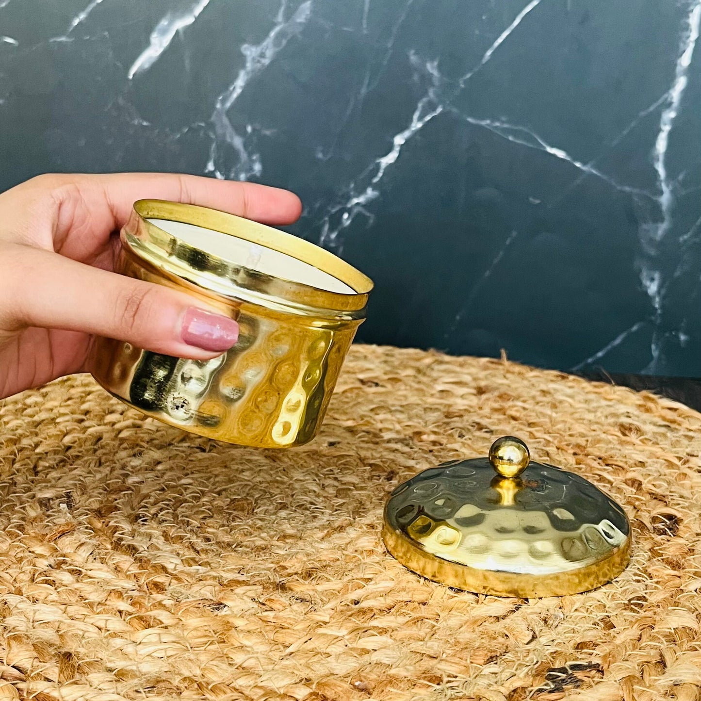 Kalakriti Dibiya Candle with soothing sandalwood aroma in an elegant handcrafted design