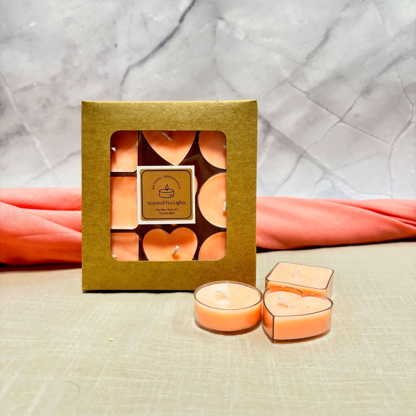 Scented Acrylic T-Lights Orange Cinnamon Fragrance
