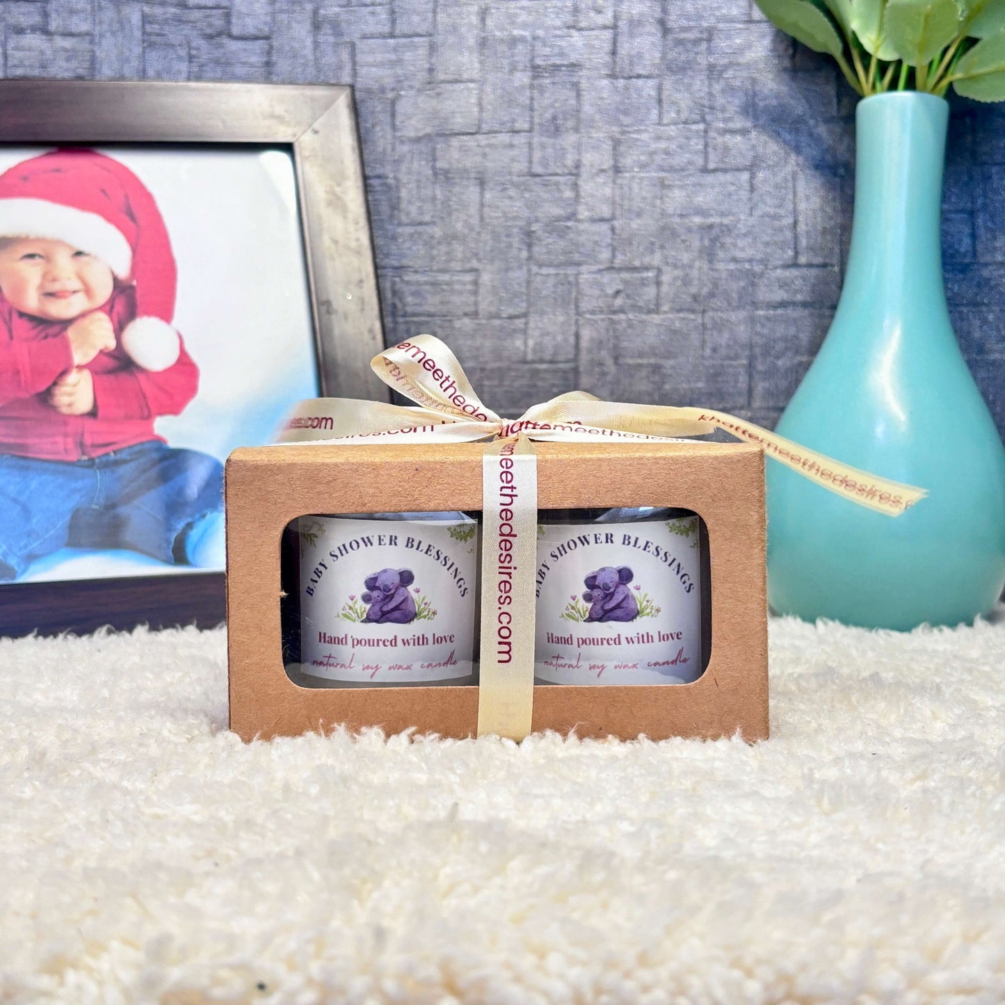 Baby Shower Votive Box of 2 Candles