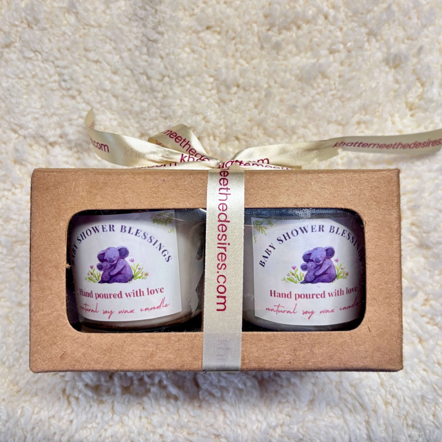 Baby Shower Votive Box of 2 Candles
