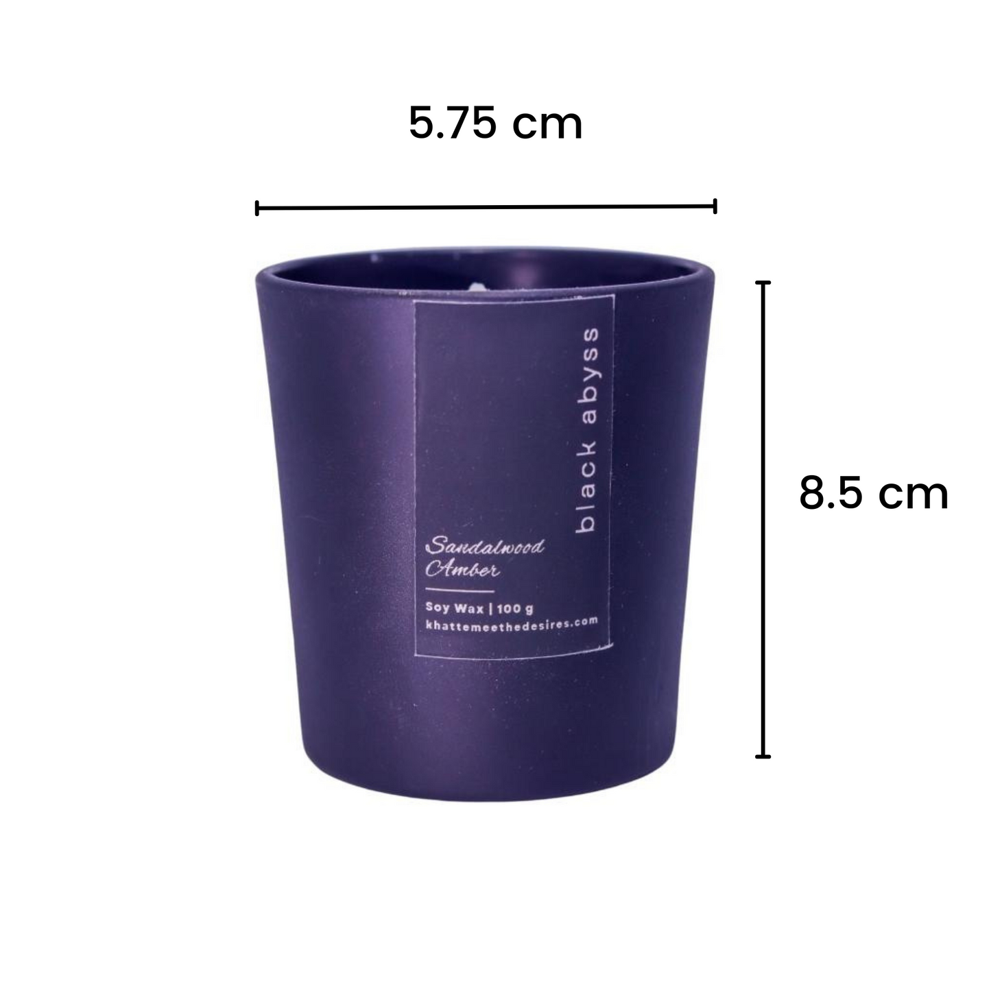 A sleek Abyss candle in a matte black jar, perfect for modern and gothic home decor.