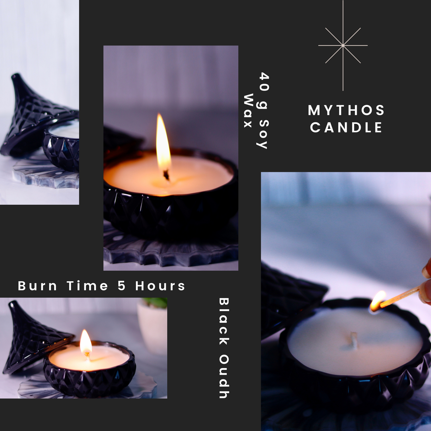 Mythos Candle, filled with aquatic florals and citrus to evoke ocean magic