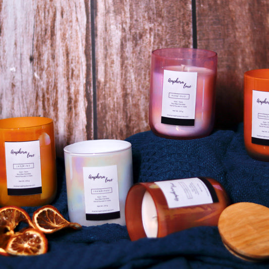 A beautifully designed Amphora Luxe Candle, the perfect statement piece for luxury home decor