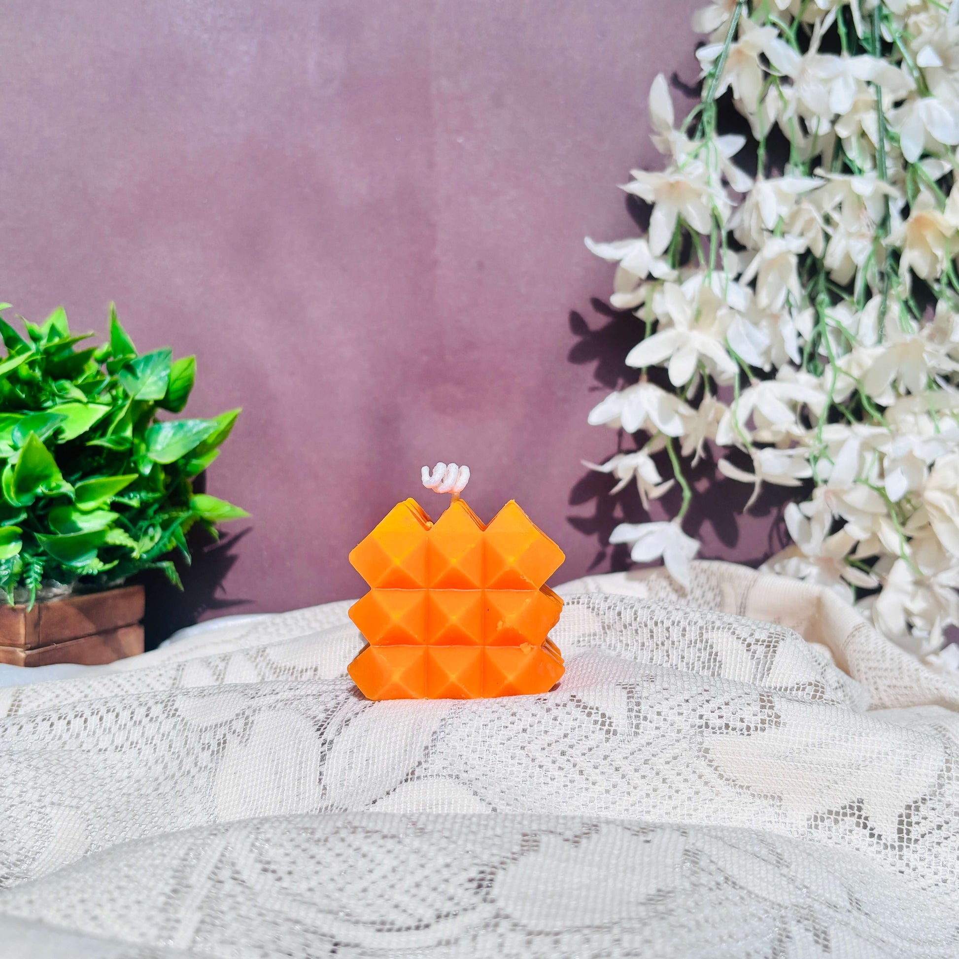 Hand-poured crystal bubble candle