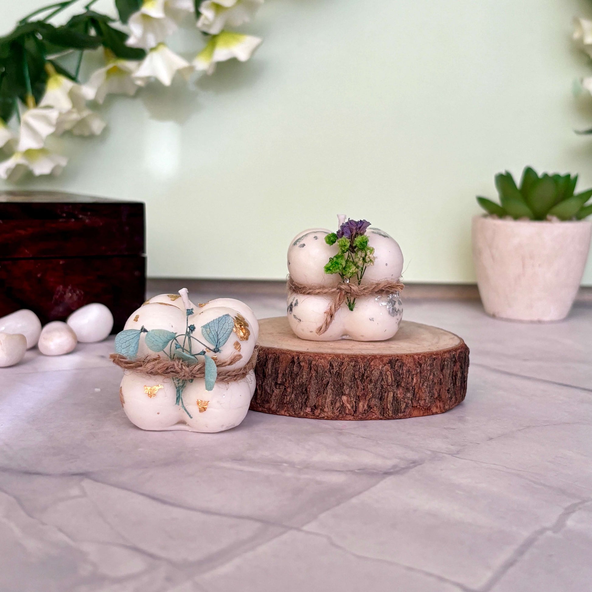 Aesthetic small bubble candle for minimalistic decor
