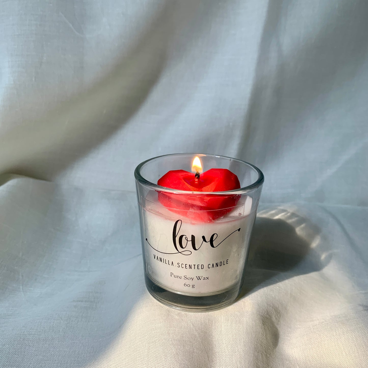 Elegant heart-shaped vanilla votive candles, set of 2 for cozy or romantic settings
