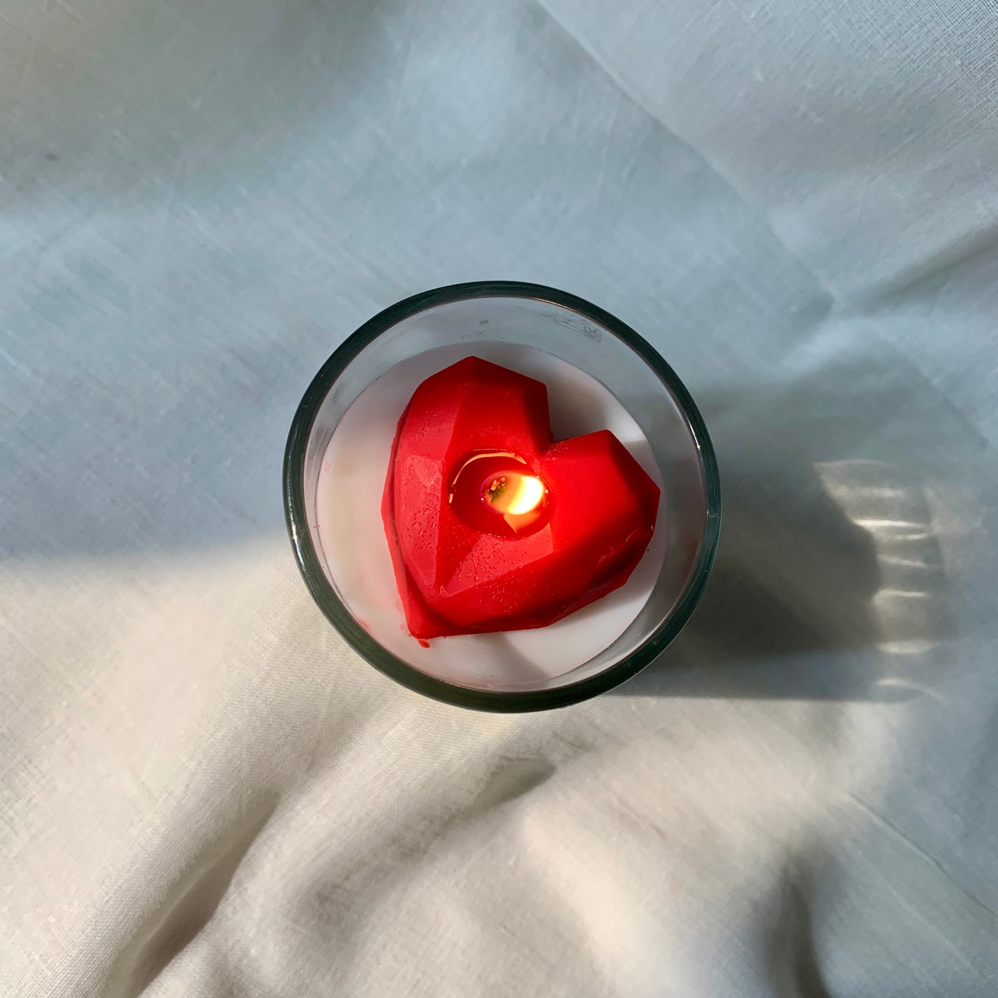 Heart-shaped vanilla votives