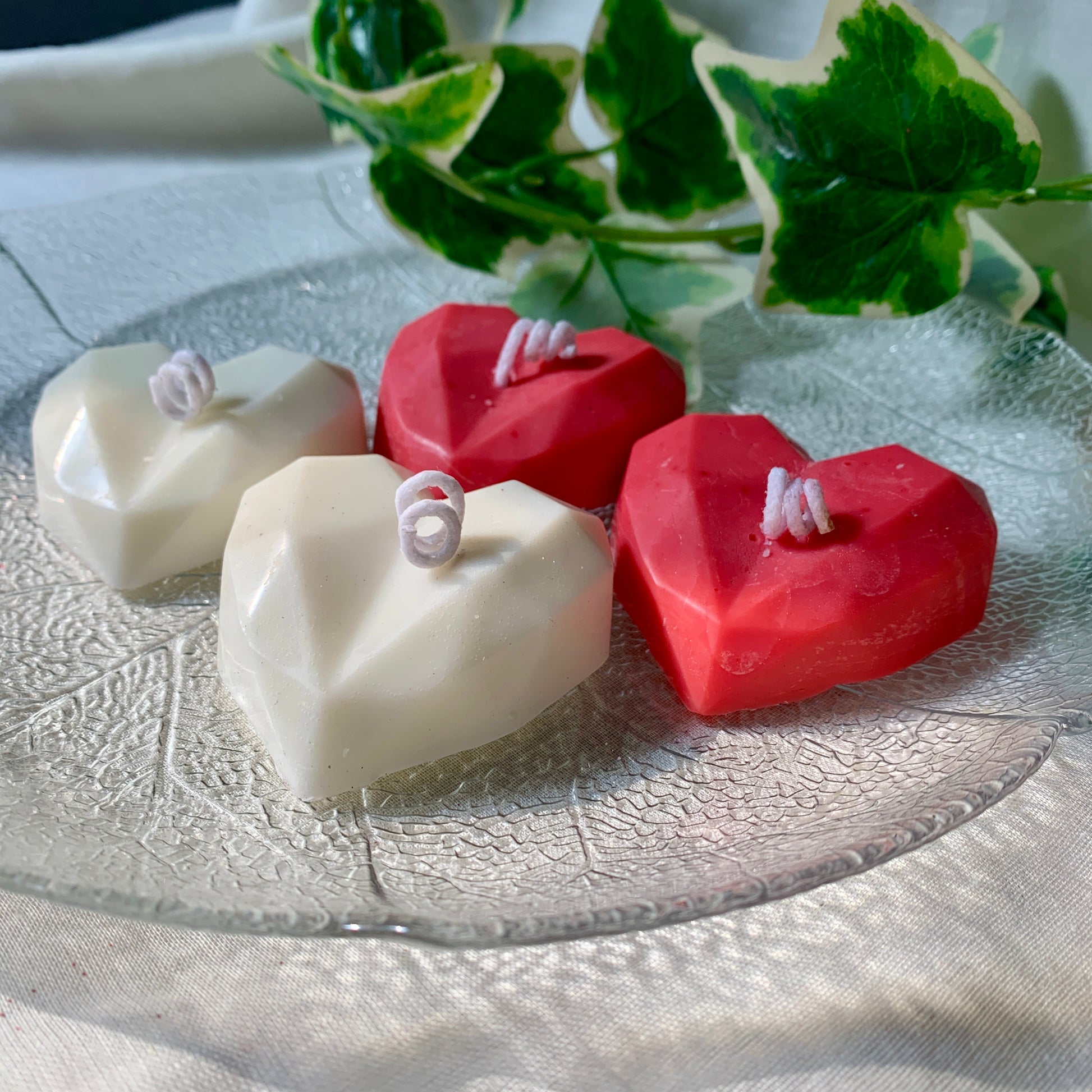 Scented heart candles in the exclusive 4Ever Love Hearts Candle Box