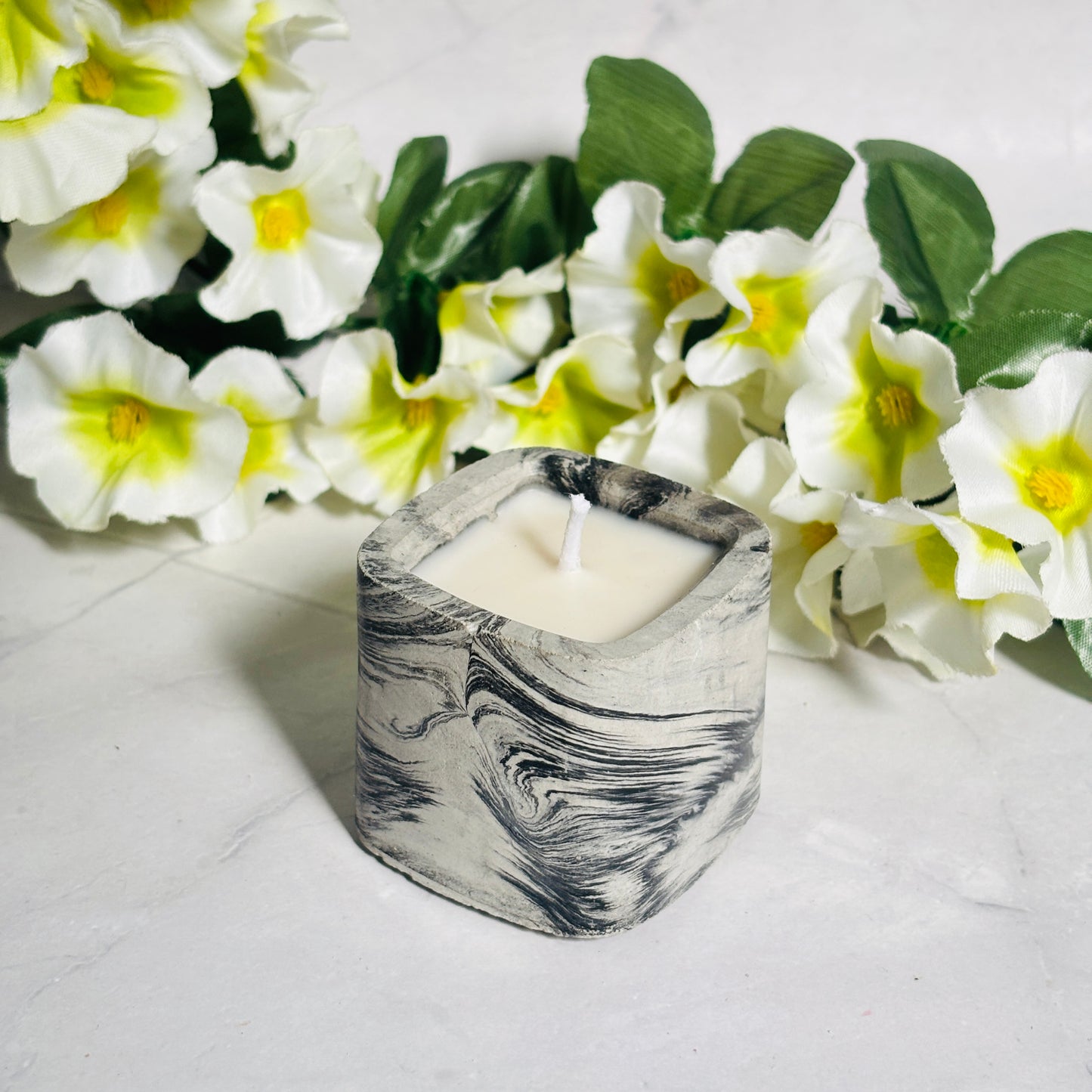 Small marble candle