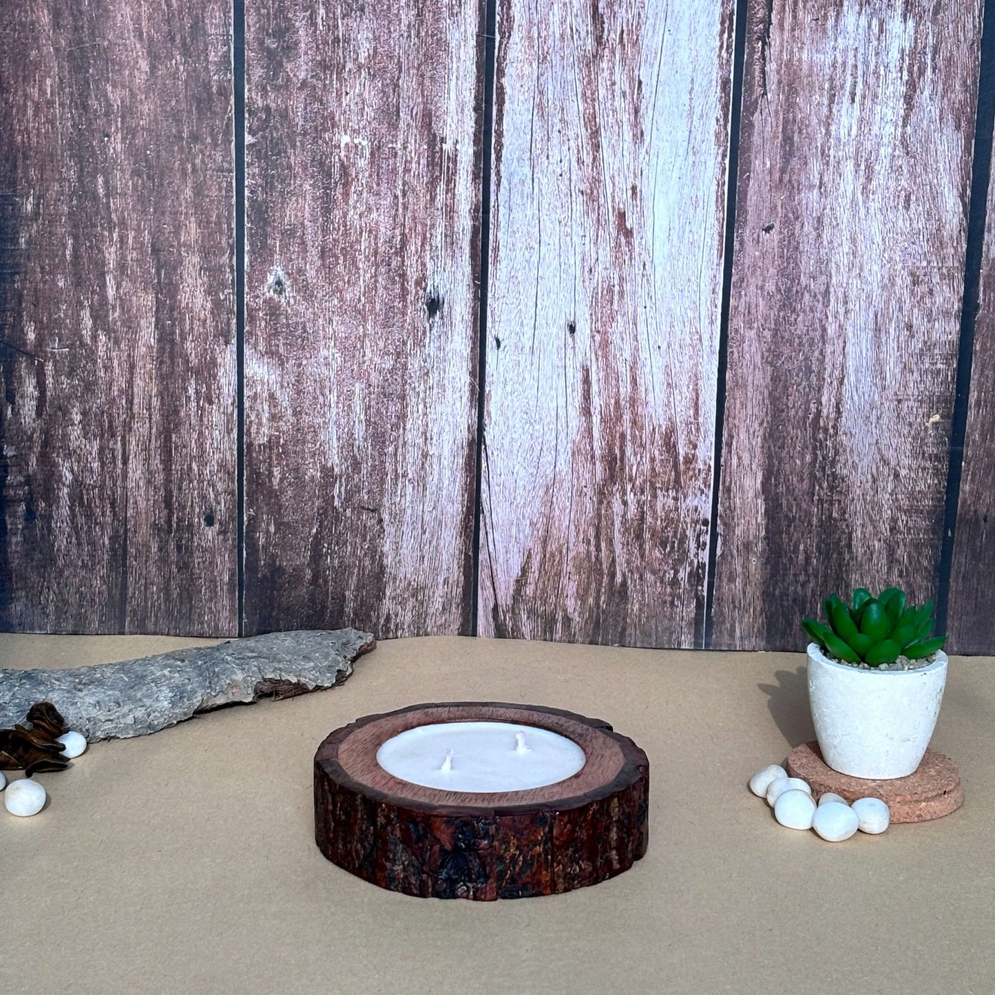 Wooden Bark Candle