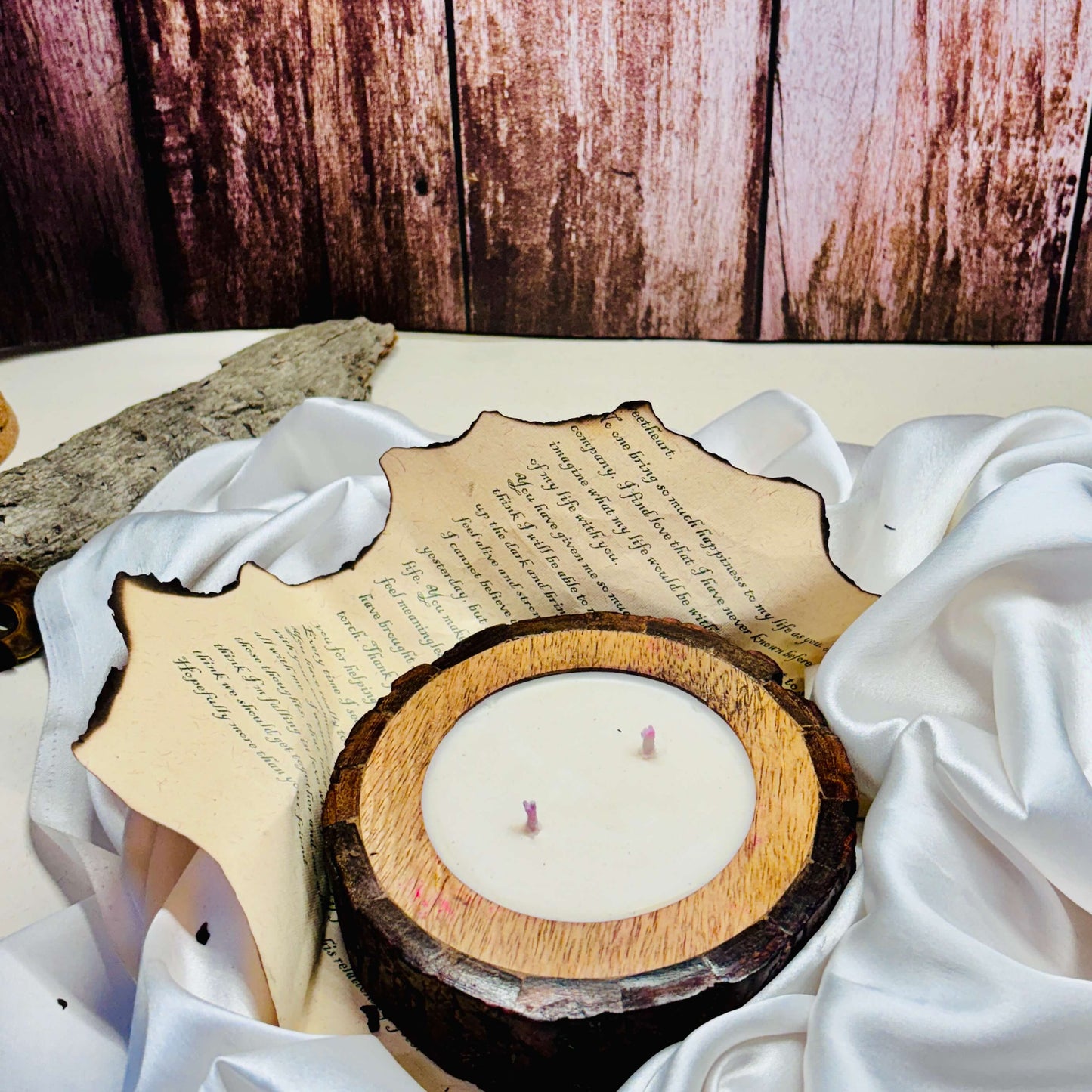 Wooden Bark Candle