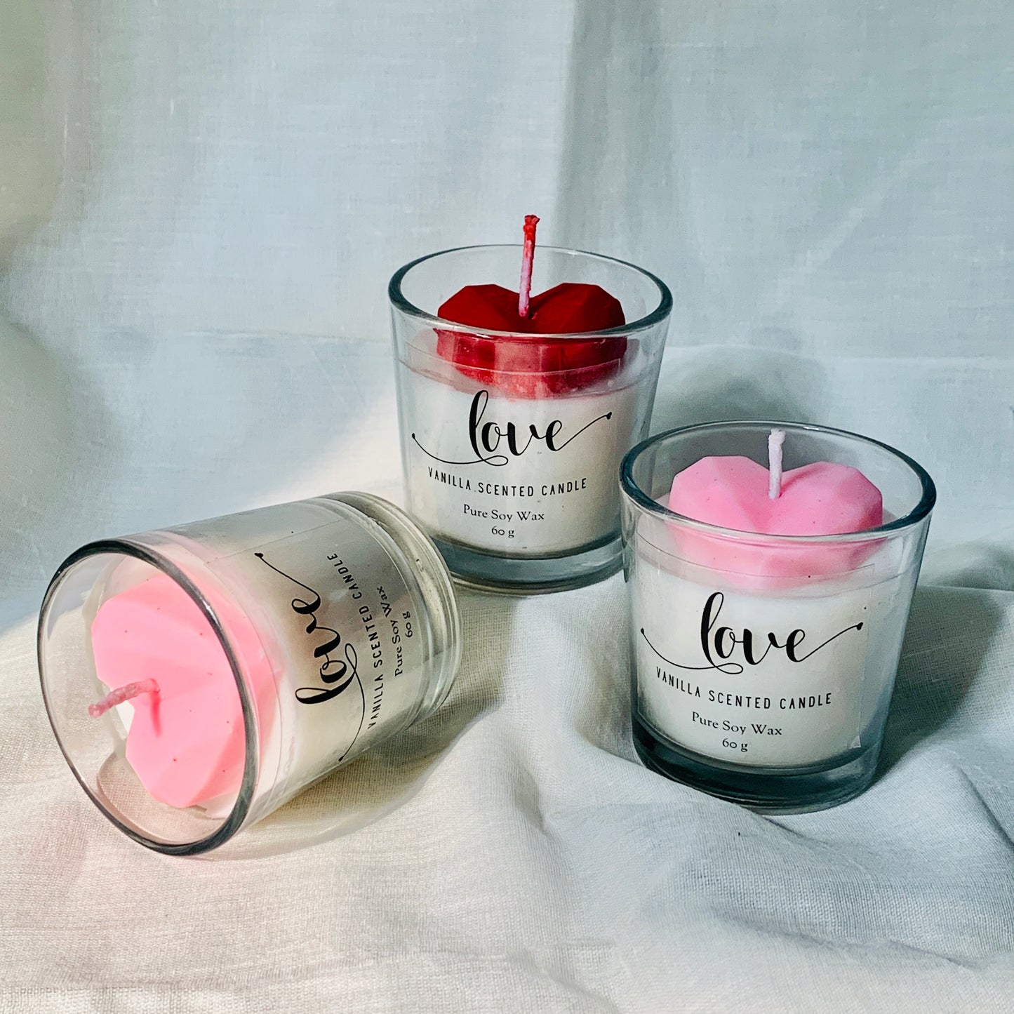 Votive Heart Vanilla Candles - Set of 2