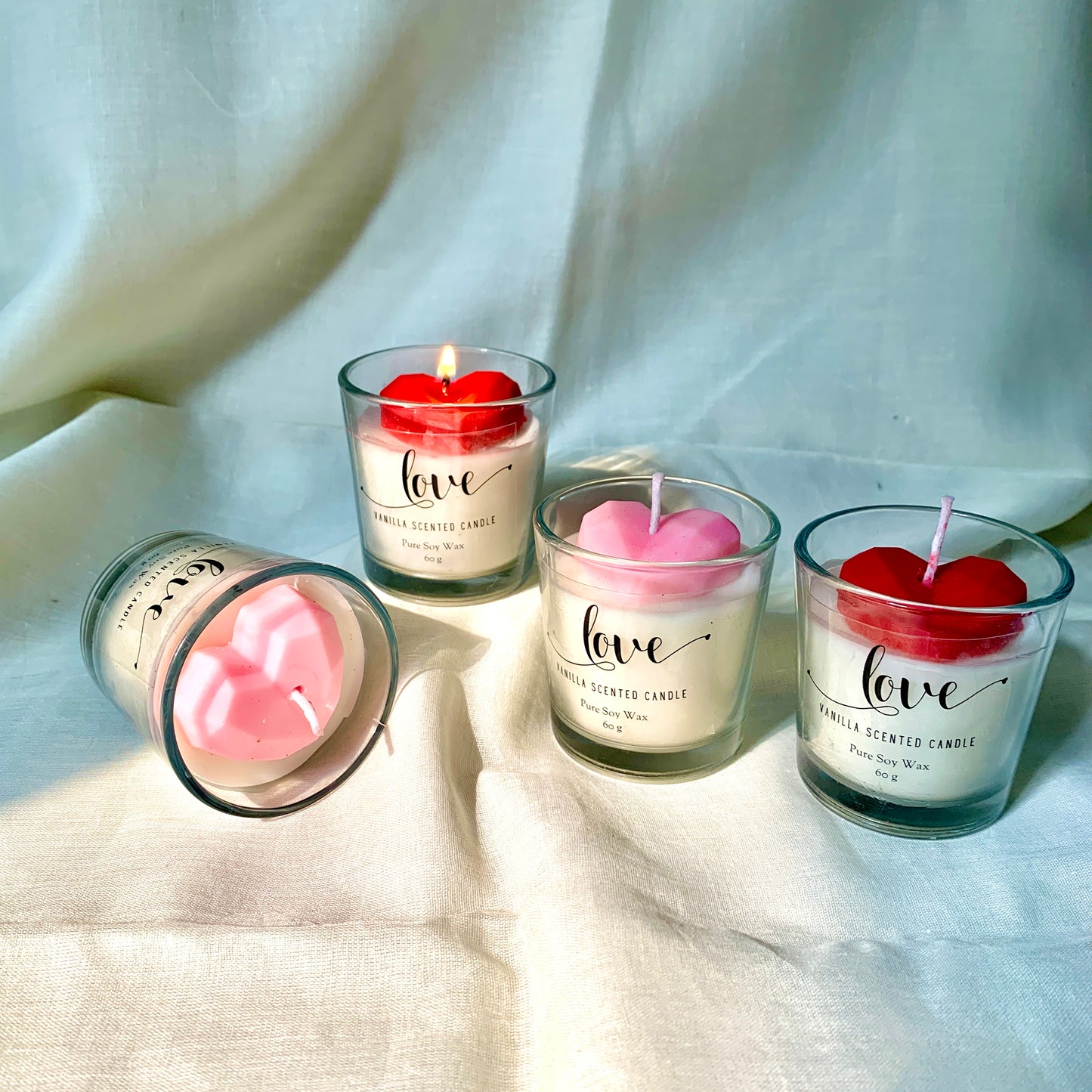 Votive Heart Vanilla Candles - Set of 2