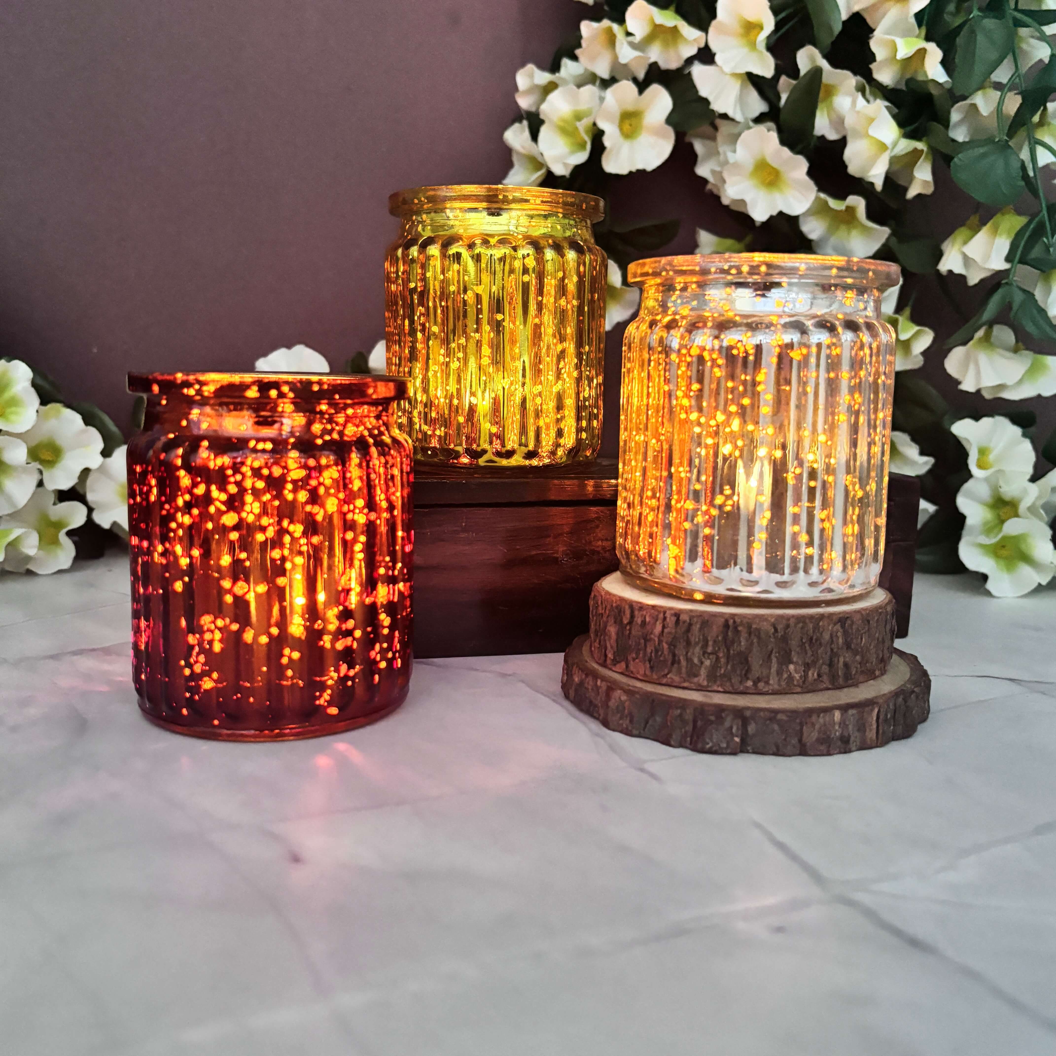Vintage Jars with Tea Lights