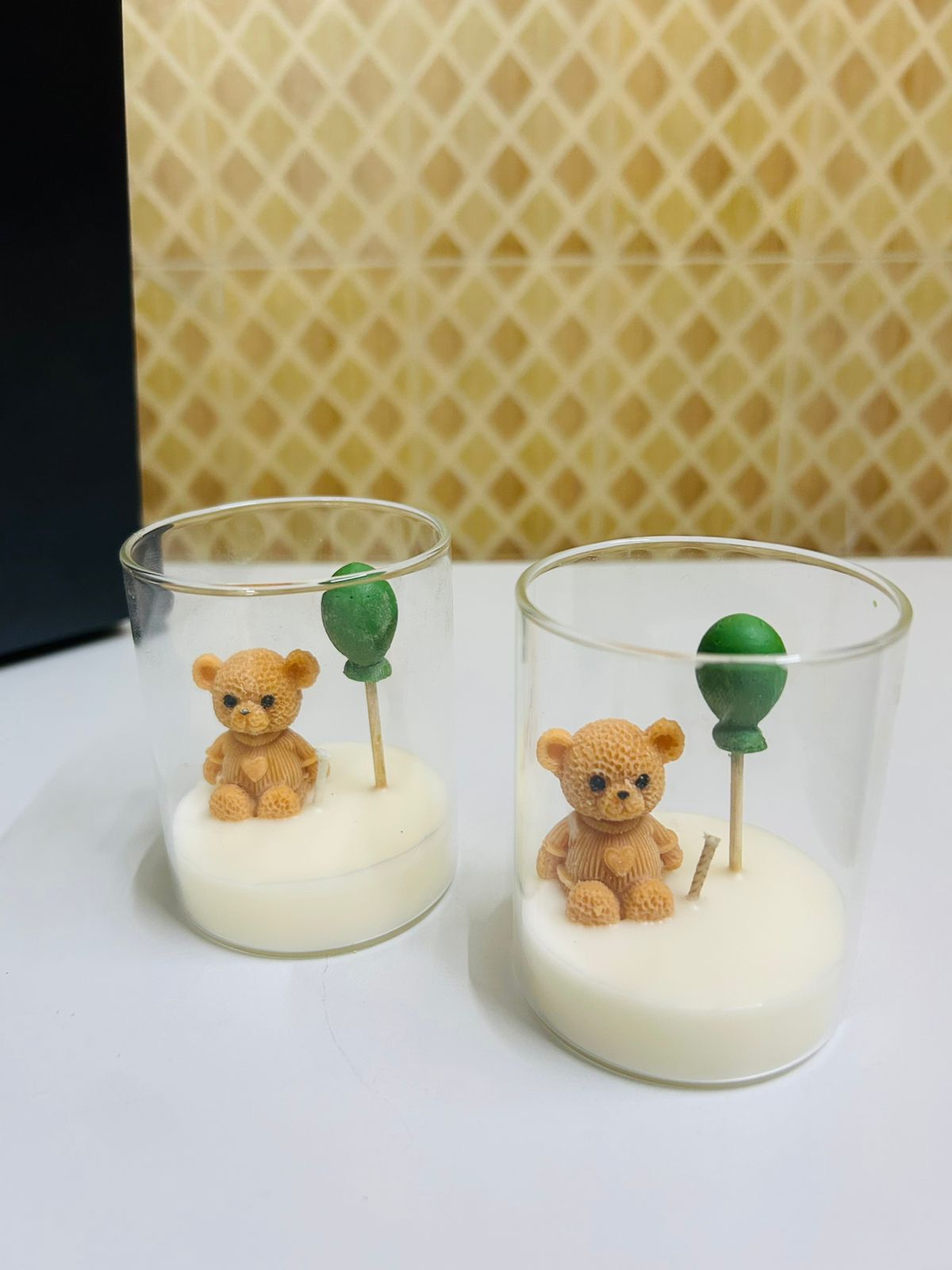 Baby Shower Teddy Candles - Lavender-Vanilla
