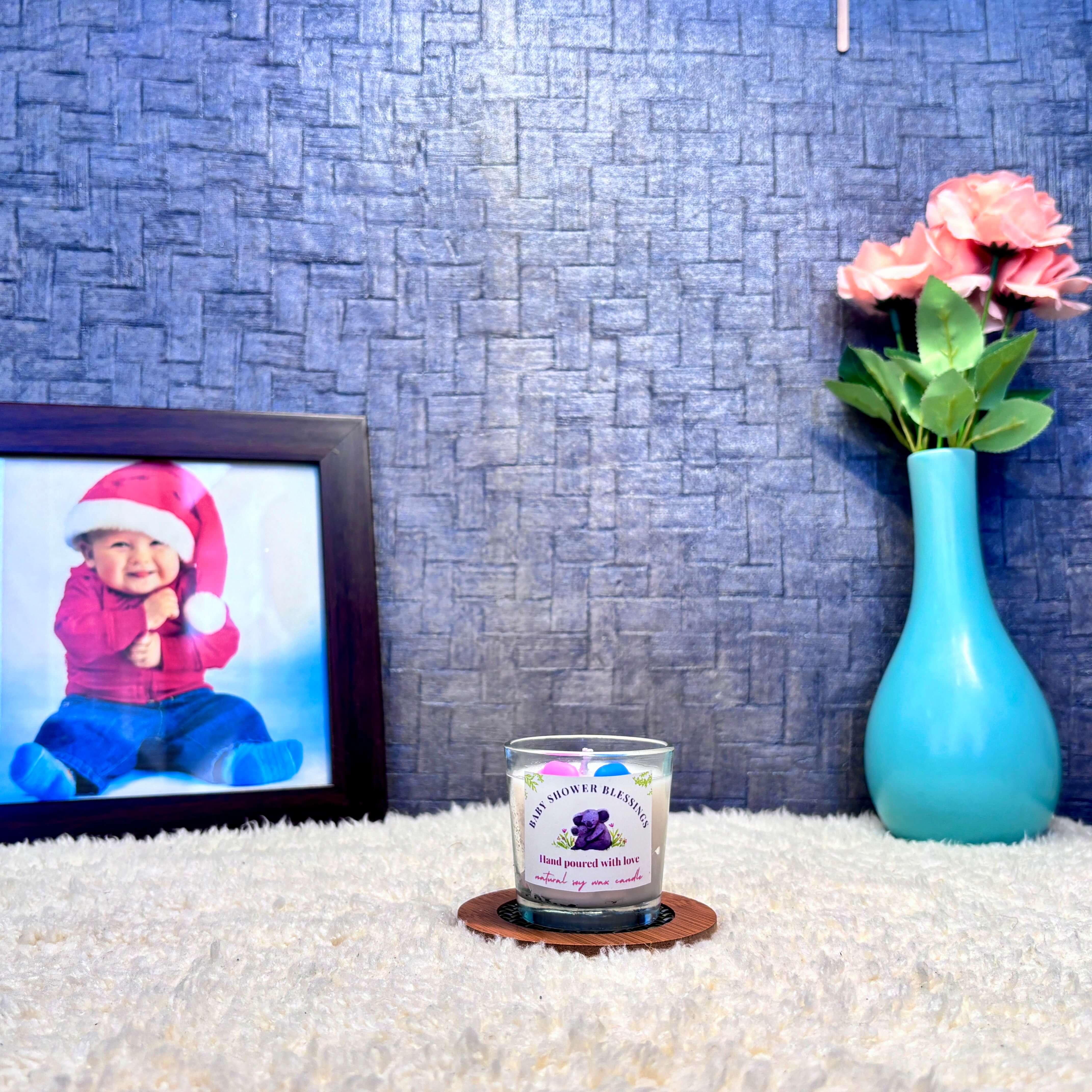 Baby Shower Votive Baby Feet Candle - Vanilla