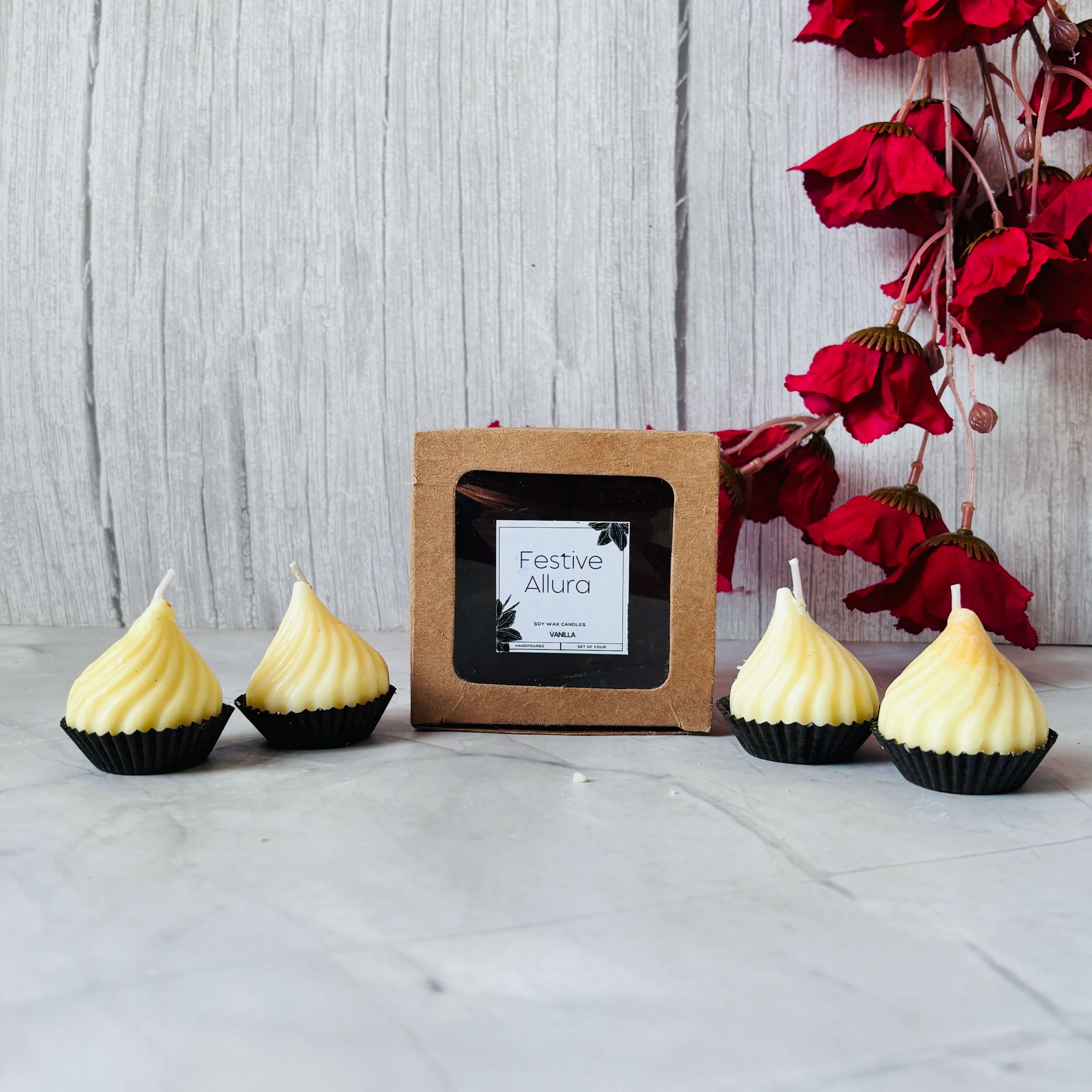 Modak Candles Set Of 4 - Vanilla
