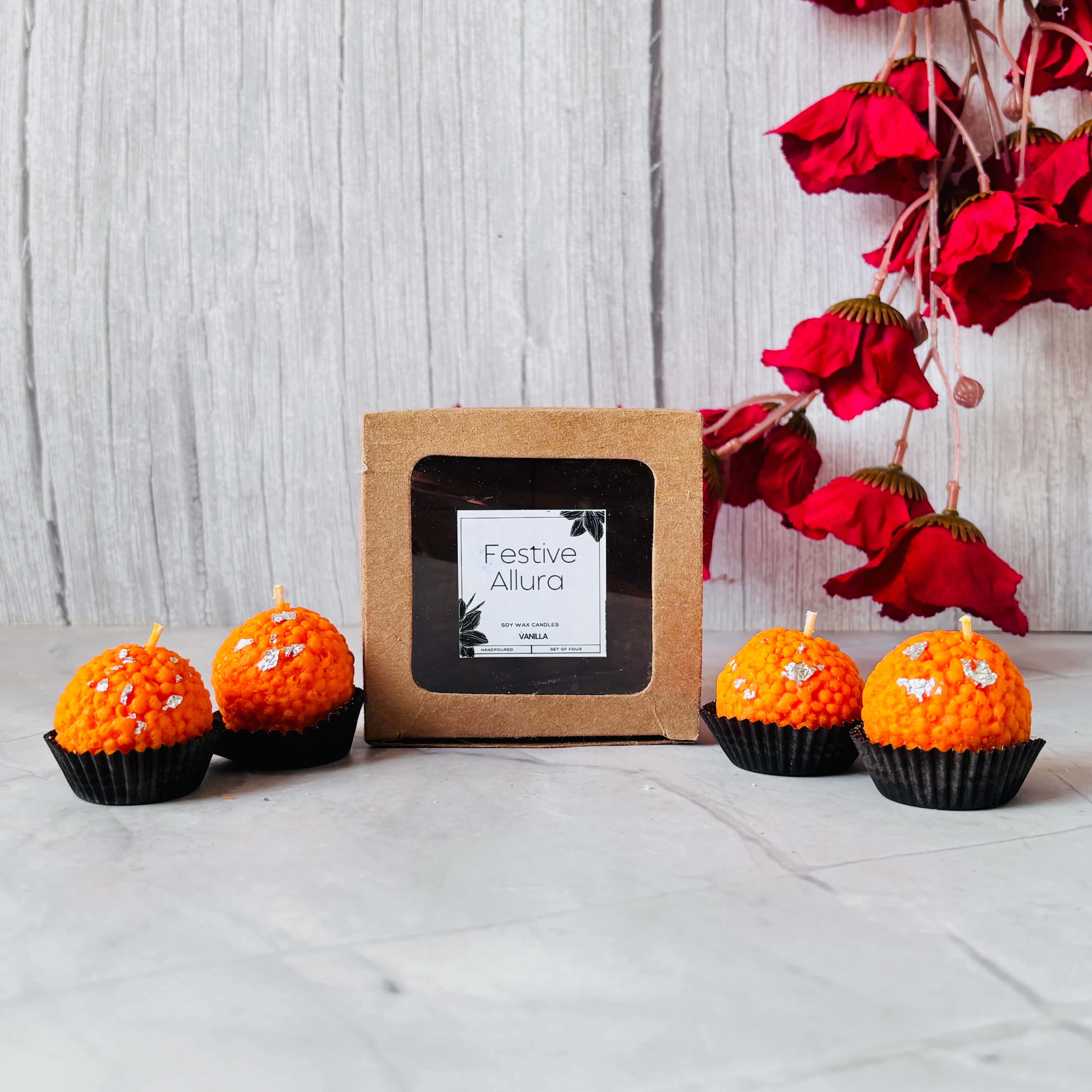 Laddu Candles Set Of 4 - Vanilla